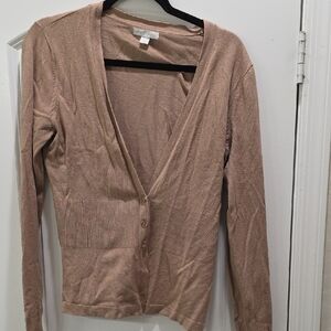New York & Company Light Brown Cardigan Sweater